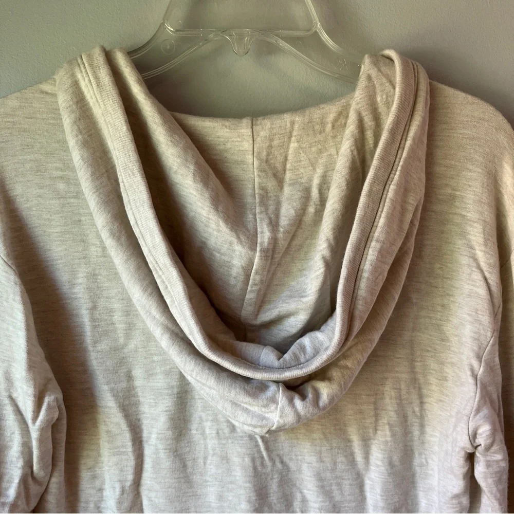 Athleta Cream Studio Split Neck Hoodie